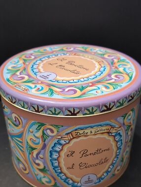 Dolce And Gabbana Fiasconaro Round Decorative Tin.